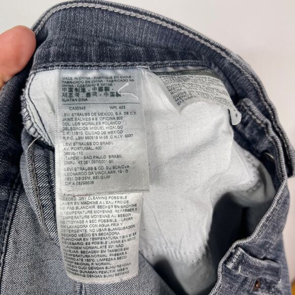 Levis Womens Size 4 Washed Gray 505 Straight Leg Jeans Cotton Stretch - Picture 8 of 10